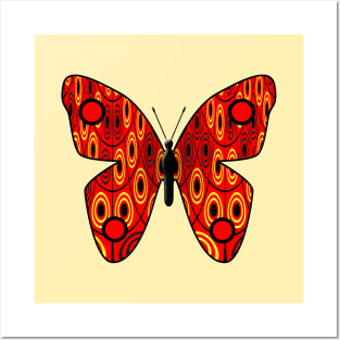 Red butterfly Posters and Art